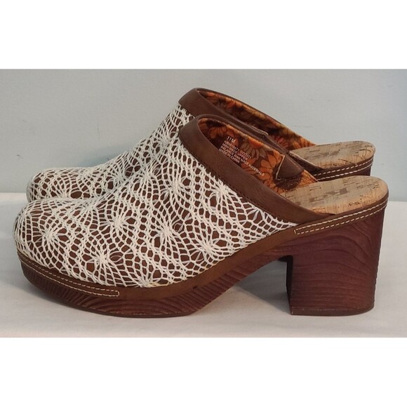 Korks By Kort Ease Nora Slip On Crochet Lace Detail Clog Mule Womens 11M 3" Heel - Picture 6 of 12